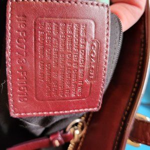 Coach Burgundy Patent Leather Handbag